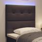 Preview: LED Kopfteil mit LED-Lichtleisten Dunkelbraun 90 cm Stoff