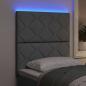 Preview: LED Kopfteil Hellgrau Stoff