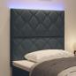 Preview: LED Kopfteil Dunkelgrau 100 cm Samt