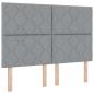 Preview: LED Kopfteil Hellgrau 144 cm Stoff
