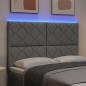 Preview: LED Kopfteil Hellgrau 144 cm Stoff
