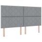 Preview: LED Kopfteil Hellgrau 180 cm Stoff