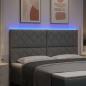 Preview: LED Kopfteil Hellgrau 180 cm Stoff