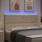 Preview: LED Kopfteil Creme 180 cm Stoff