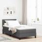 Preview: ARDEBO.de - Boxspringbett mit Kopfteil Dunkelgrau 100 x 200 cm Stoff