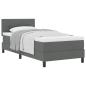 Preview: Boxspringbett mit Kopfteil Dunkelgrau 100 x 200 cm Stoff