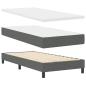 Preview: Boxspringbett mit Kopfteil Dunkelgrau 100 x 200 cm Stoff