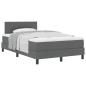 Preview: Boxspringbett mit Kopfteil Dunkelgrau 120 x 190 cm Stoff