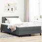 Preview: ARDEBO.de - Boxspringbett mit Kopfteil Dunkelgrau 120 x 200 cm Stoff