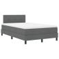 Preview: Boxspringbett mit Kopfteil Dunkelgrau 120 x 200 cm Stoff