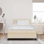 Preview: Boxspringbett mit Kopfteil Creme 120 x 200 cm Stoff