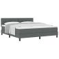 Preview: Boxspringbett mit Kopfteil Dunkelgrau 180 x 200 cm Stoff