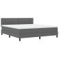 Preview: Boxspringbett mit Kopfteil Dunkelgrau 180 x 200 cm Stoff