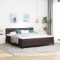 Preview: ARDEBO.de - Boxspringbett mit Kopfteil Dunkelbraun 180 x 200 cm Stoff