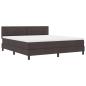 Preview: Boxspringbett mit Kopfteil Dunkelbraun 180 x 200 cm Stoff