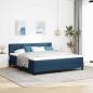 Preview: ARDEBO.de - Boxspringbett mit Kopfteil Blau 180 x 200 cm Stoff