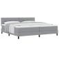 Preview: Boxspringbett mit Kopfteil Hellgrau 200 x 200 cm Stoff