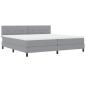 Preview: Boxspringbett mit Kopfteil Hellgrau 200 x 200 cm Stoff