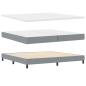 Preview: Boxspringbett mit Kopfteil Hellgrau 200 x 200 cm Stoff