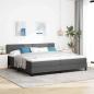Preview: ARDEBO.de - Boxspringbett mit Kopfteil Dunkelgrau 200 x 200 cm Stoff