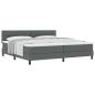 Preview: Boxspringbett mit Kopfteil Dunkelgrau 200 x 200 cm Stoff
