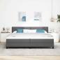 Preview: Boxspringbett mit Kopfteil Dunkelgrau 200 x 200 cm Stoff
