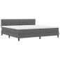 Preview: Boxspringbett mit Kopfteil Dunkelgrau 200 x 200 cm Stoff