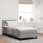 Preview: ARDEBO.de - Boxspringbett mit Kopfteil Hellgrau 100 x 200 cm Stoff