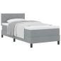 Preview: Boxspringbett mit Kopfteil Hellgrau 100 x 200 cm Stoff