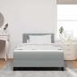 Preview: Boxspringbett mit Kopfteil Hellgrau 120 x 190 cm Stoff