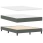 Preview: Boxspringbett mit Kopfteil Dunkelgrau 140 x 190 cm Stoff