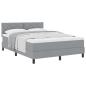 Preview: Boxspringbett mit Kopfteil Hellgrau 160 x 200 cm Stoff