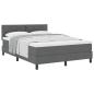 Preview: Boxspringbett mit Kopfteil Dunkelgrau 160 x 200 cm Stoff