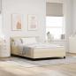 Preview: ARDEBO.de - Boxspringbett mit Kissen mit Kopfteil Creme 160 x 200 cm Stoff