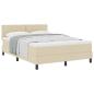 Preview: Boxspringbett mit Kissen mit Kopfteil Creme 160 x 200 cm Stoff