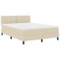 Preview: Boxspringbett mit Kissen mit Kopfteil Creme 160 x 200 cm Stoff
