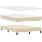 Preview: Boxspringbett mit Kissen mit Kopfteil Creme 160 x 200 cm Stoff