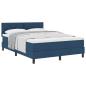 Preview: Boxspringbett mit Kopfteil Blau 160 x 200 cm Stoff