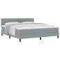 Preview: Boxspringbett mit Kopfteil Hellgrau 180 x 200 cm Stoff