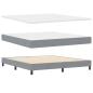 Preview: Boxspringbett mit Kopfteil Hellgrau 180 x 200 cm Stoff