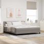 Preview: ARDEBO.de - Boxspringbett mit Kopfteil Taupe 180 x 200 cm Stoff