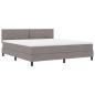 Preview: Boxspringbett mit Kopfteil Taupe 180 x 200 cm Stoff