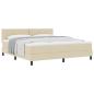 Preview: Boxspringbett mit Kissen mit Kopfteil Creme 180 x 200 cm Stoff