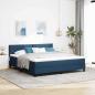 Preview: ARDEBO.de - Boxspringbett mit Kopfteil Blau 180 x 200 cm Stoff