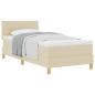 Preview: Boxspringbett mit Kissen mit Kopfteil Creme 80 x 200 cm Stoff