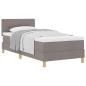 Preview: Boxspringbett mit Kissen mit Kopfteil Taupe 90 x 190 cm Stoff