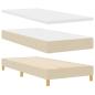 Preview: Boxspringbett mit Kissen mit Kopfteil Creme 90 x 200 cm Stoff