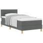 Preview: Boxspringbett mit Kissen Dunkelgrau 100 x 200 cm Stoff