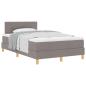 Preview: Boxspringbett mit Kissen mit Kopfteil Taupe 120 x 190 cm Stoff