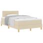 Preview: Boxspringbett mit Kissen mit Kopfteil Creme 120 x 190 cm Stoff